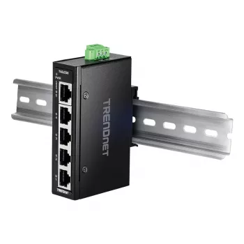 Tinklo jungiklis TRENDnet TI-ELC50 nevaldomas 5 prievadų Fast Ethernet (10/100), 9.6–60V, sieninis/DIN-bėgio montavimas