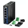 Nevaldomas Gigabit Ethernet jungiklis TRENDnet TI-G51SC, 4x RJ-45 10/100/1000, 10 Gbit/s talpa, 2000 MAC, 9–60V, montuojamas ant sienos