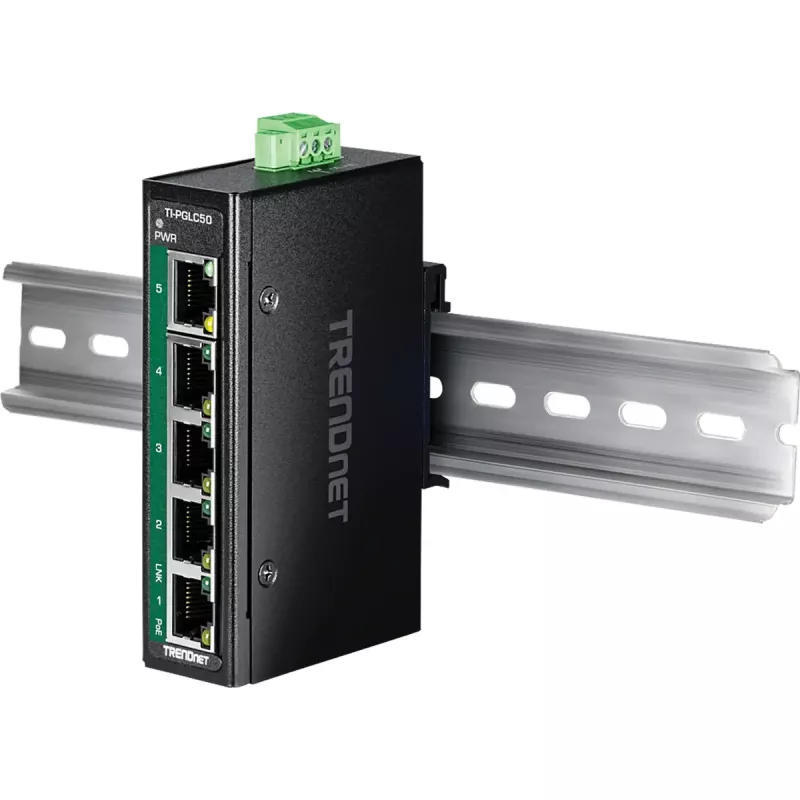 TRENDnet TI-PGLC50 Pramoninis nevaldomas 5 prievadų Gigabit Ethernet PoE+ jungiklis