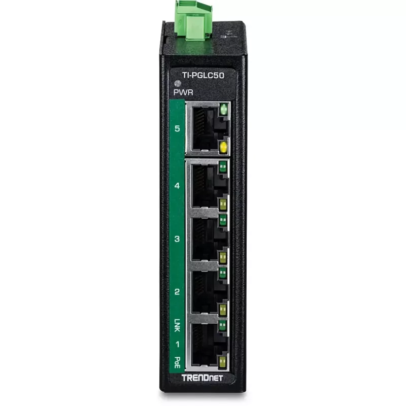 TRENDnet TI-PGLC50 Pramoninis nevaldomas 5 prievadų Gigabit Ethernet PoE+ jungiklis