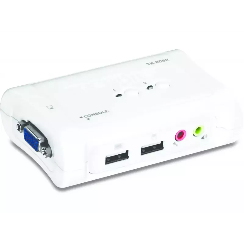 KVM jungiklis Trendnet TK-209K, 2 prievadai, VGA, USB, garsas