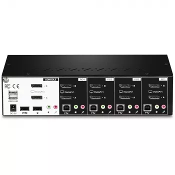 KVM jungiklis TRENDnet TK-440DP 4 prievadų, dviejų monitorių, DisplayPort, juodas/sidabrinis