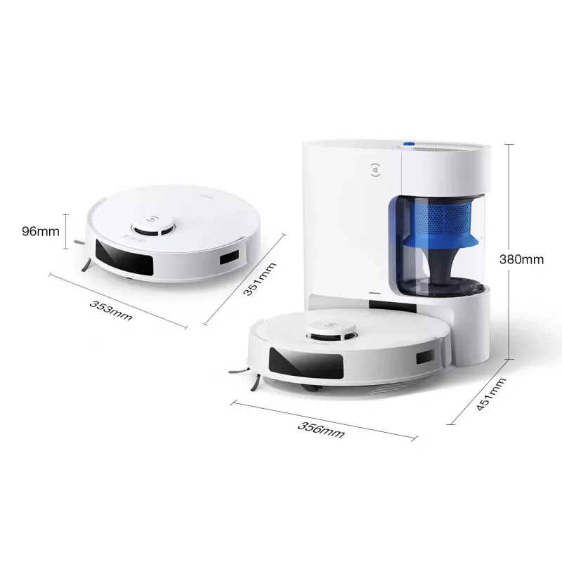 Robotinis dulkių siurblys Ecovacs Deebot N20e PLUS baltas — 2 viename: siurbimas ir šluostymas