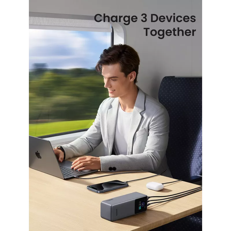 Ugreen 25000mAh 200W greito įkrovimo powerbank pilka