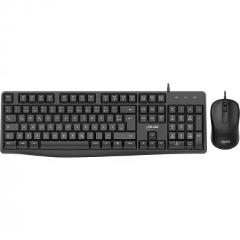 InLine Basic Desktop II, klaviatūros ir pelės rinkinys, USB kabelis, standartinis DE išdėstymas