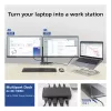 ACT USB-C 4K MST dokų stotelė 2 HDMI monitoriams, Ethernet, USB-C, 3x USB-A, PD praėjimas ir 1 metro atjungiamas ryšio kabelis