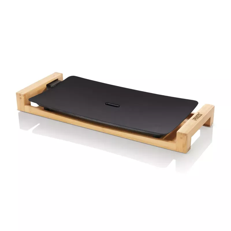 Princess 103026 Table Chef Pure Black – stalinis kepimo prietaisas su aliuminio ir bambuko dizainu, 220 W
