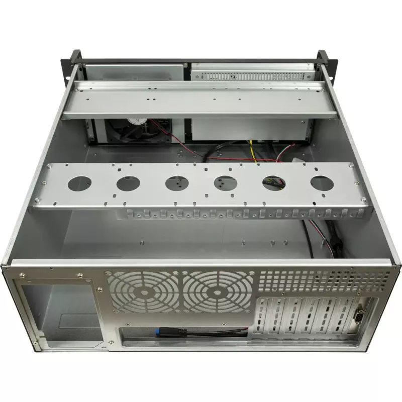 Stovo korpusas Inter-Tech 4U-4460 TFT juodas, 1x 120mm ventiliatorius, 5.25 colio HDD