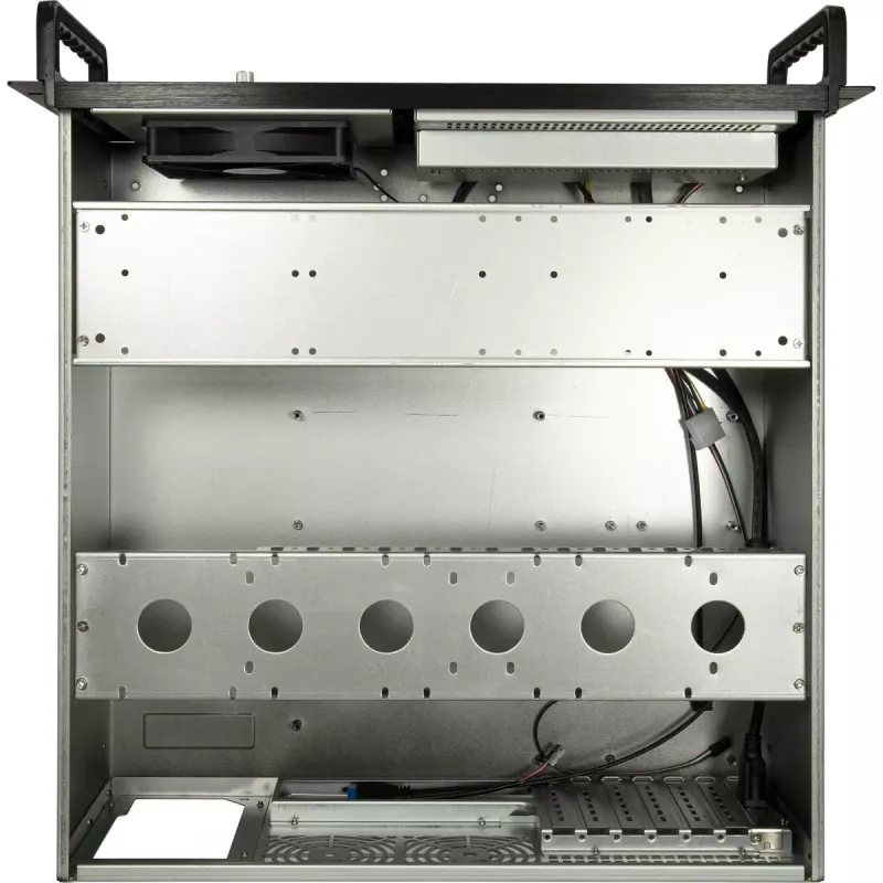 Stovo korpusas Inter-Tech 4U-4460 TFT juodas, 1x 120mm ventiliatorius, 5.25 colio HDD