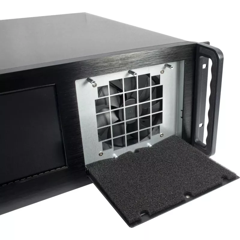 Stovo korpusas Inter-Tech 4U-4460 TFT juodas, 1x 120mm ventiliatorius, 5.25 colio HDD