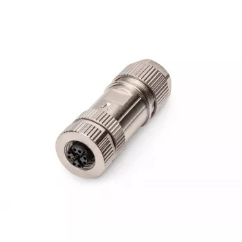 Digitus CAT 6A M12 Jack X-koduotas IP67 Kištukinis Jungtis Vyriškas Sidabrinis Plokščias