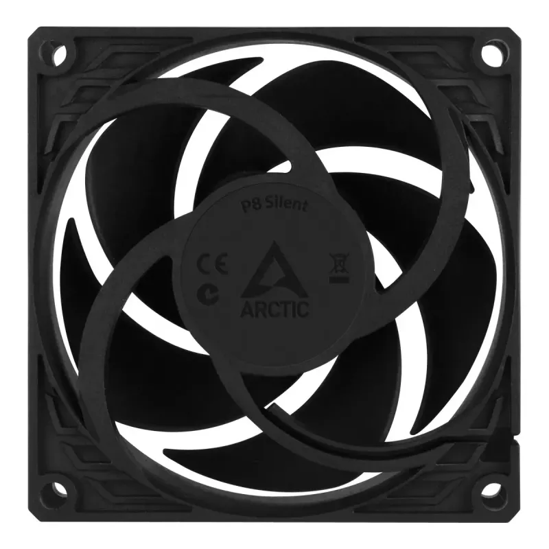 ARCTIC P8 Silent – slėgiui optimizuotas ypač tylus 80 mm ventiliatorius