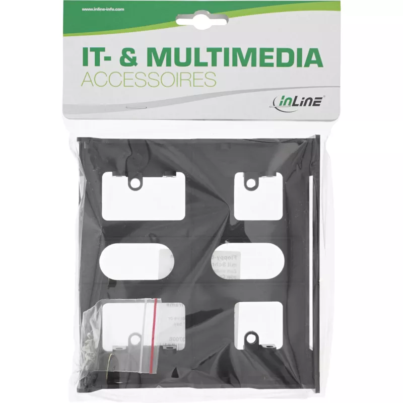 InLine 03700B montažinis rėmelis 3,5 inch įrenginiui į 5,25 inch lizdą, juodas