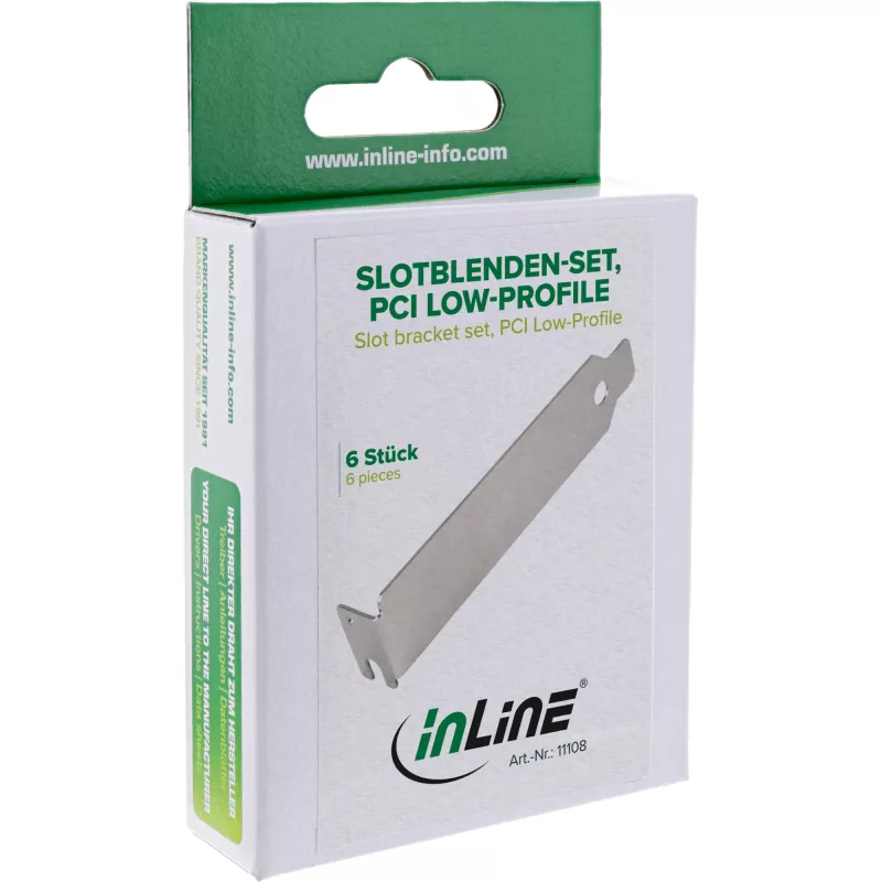 “InLine” PCI / PCI-E / ISA žemo profilio lizdų dangteliai 6 vnt.