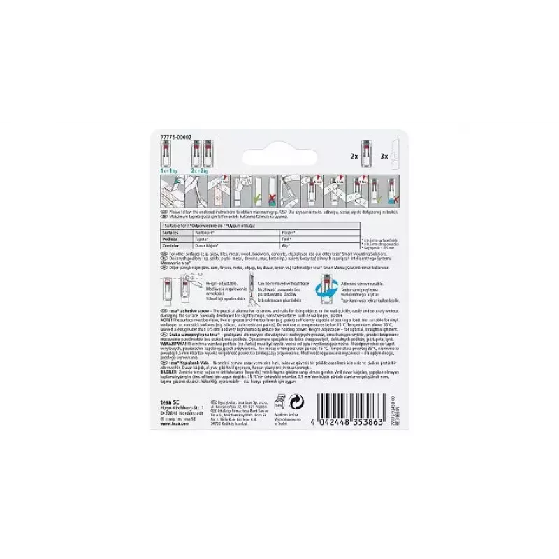 Universalus kabliukas TESA 77775 Outdoor Baltas 2 vnt.