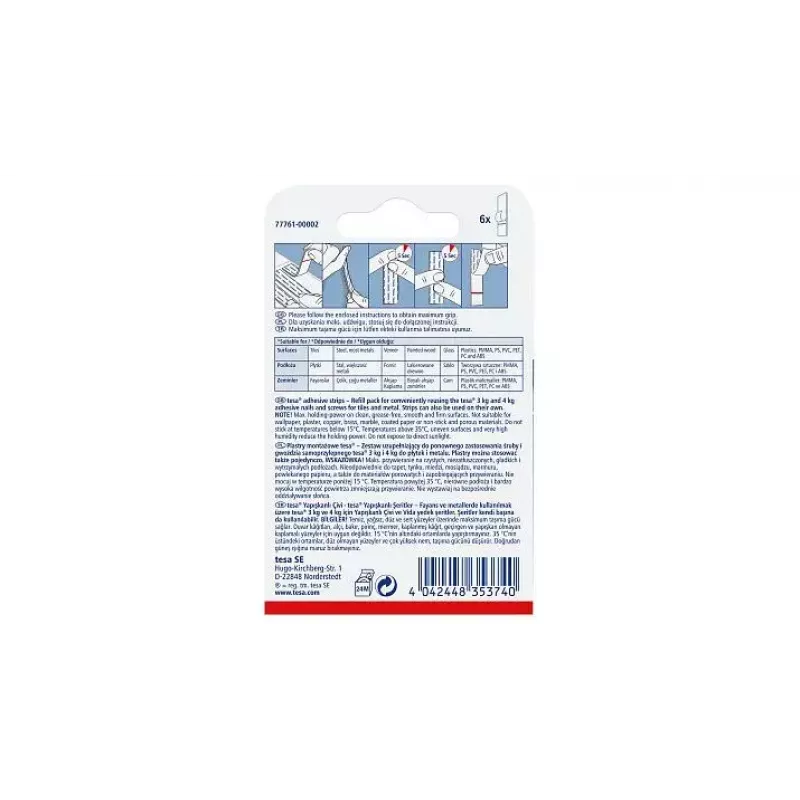 Universalus kabliukas TESA 77761 Baltas 6 vnt