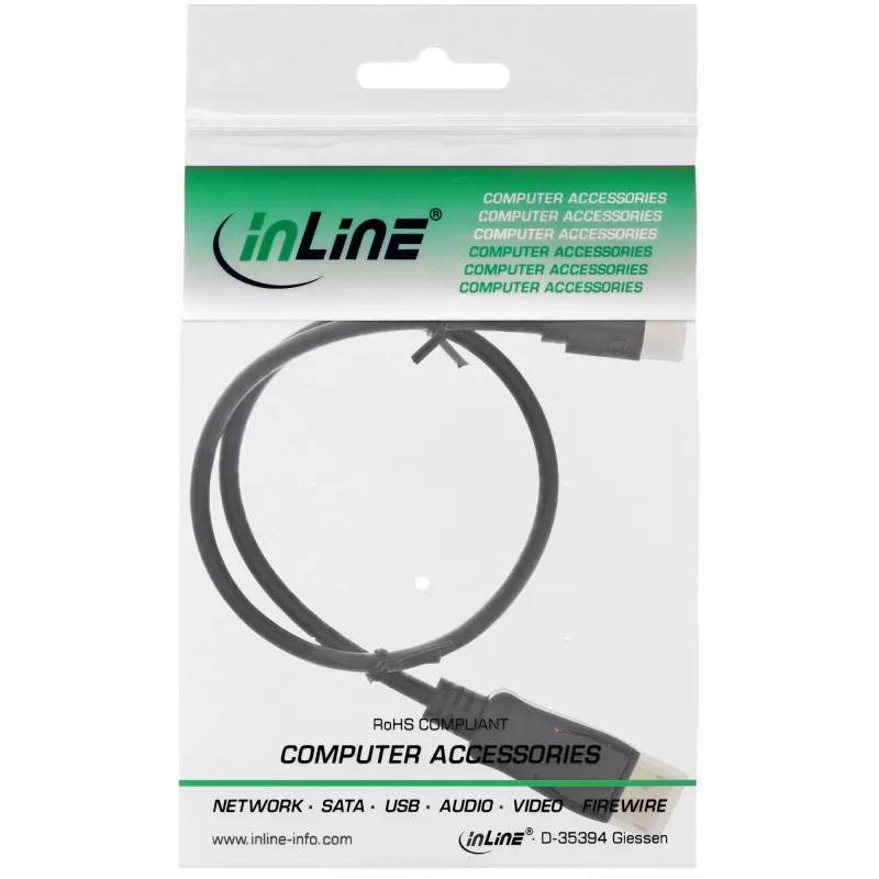 InLine Mini DisplayPort į DisplayPort laidas juodas 2 m