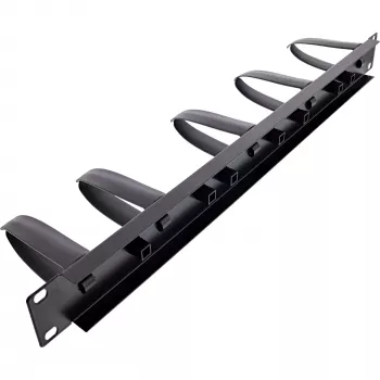 InLine 19110V 19 inch kabelių tvarkymo panelė su 9 nuimamais plastikiniais laikikliais, RAL9005 juoda