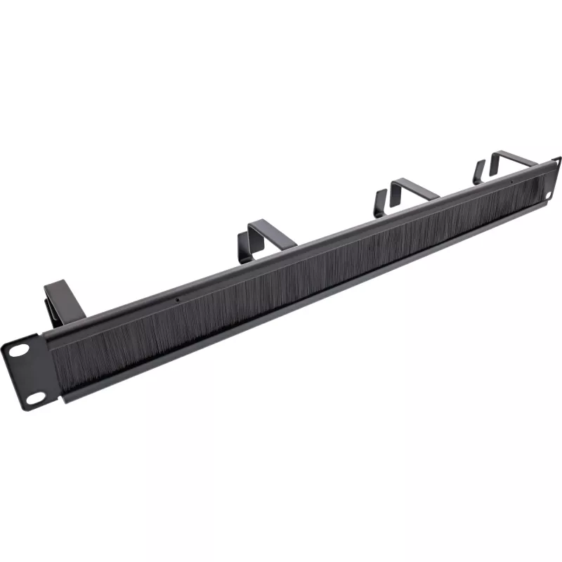 Kabelių tvarkymo panelė InLine 19111L 1U juoda 19 colių su šepetėlio įdėklu