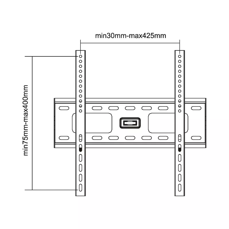 InLine sieninis laikiklis TFT / LED / Plazminiams 81-140 cm 32-55 col. max. 75 kg