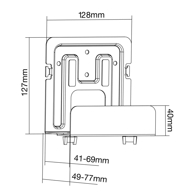 Pasyvus laikiklis InLine 23152C medijos srautinio transliavimo dėžutei 41-69 mm