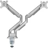 InLine stalinis laikiklis su kėlimo mechanizmu ir USB/garso prievadais, 2 monitoriams iki 81 cm (32 colių), 9 kg, sidabrinis