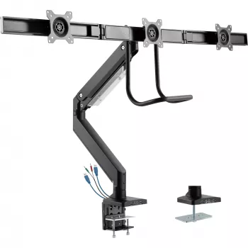 InLine stalinis laikiklis su keltuvu ir USB3.0, judamas, 3 monitoriams iki 27 colių
