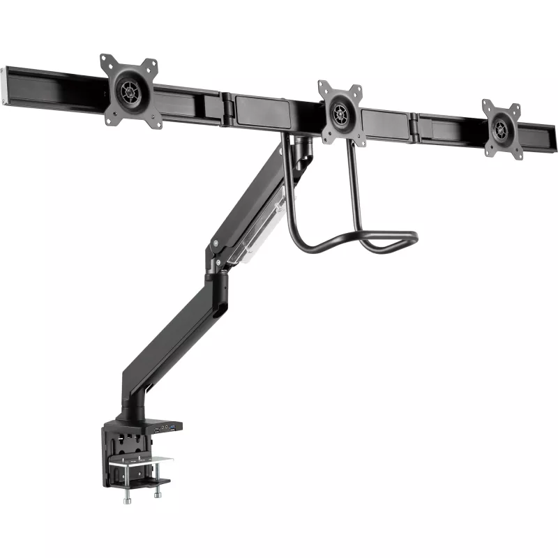 InLine stalinis laikiklis su keltuvu ir USB3.0, judamas, 3 monitoriams iki 27 colių