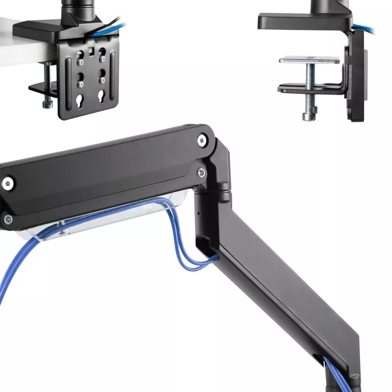 InLine stalinis laikiklis su keltuvu ir USB3.0, judamas, 3 monitoriams iki 27 colių