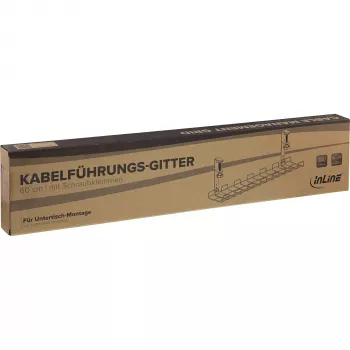 InLine 23190H kabelių tvarkymo lentyna po stalu, 600x120 mm, balta