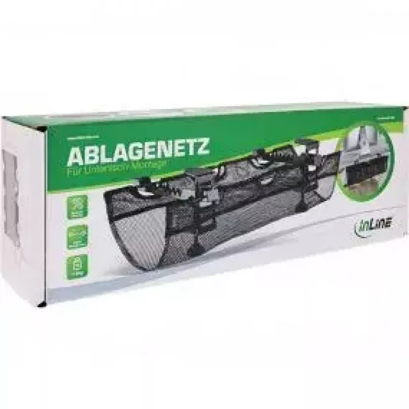 Kabelių dėklas InLine 23199B juodas po stalu 610x240x390mm