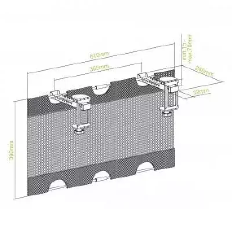 Kabelių dėklas InLine 23199B juodas po stalu 610x240x390mm