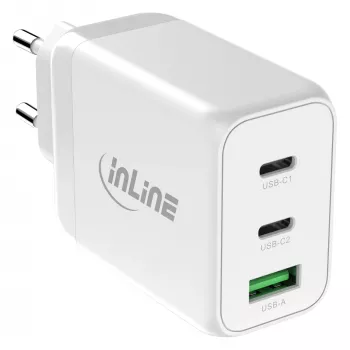 InLine 31506E universalus greitasis kroviklis, 65 W, 3 prievadai (1x USB-A, 2x USB-C), balta