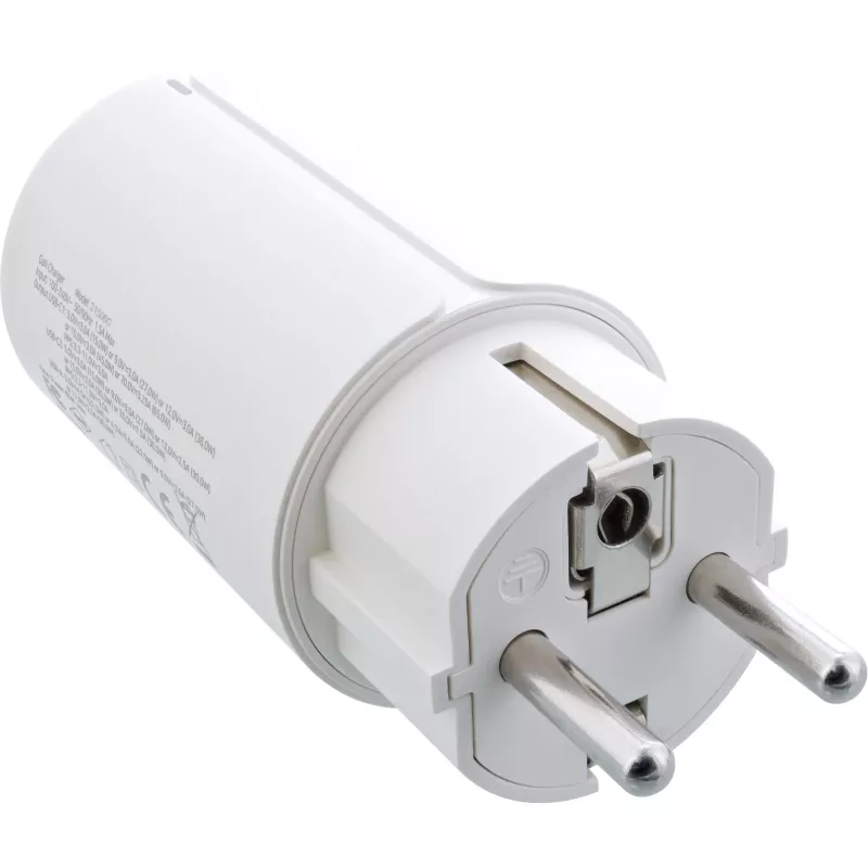 InLine USB PD maitinimo šaltinis, GaN įkroviklis, 3 prievadai, Dual USB-C + USB-A, 65 W, baltas