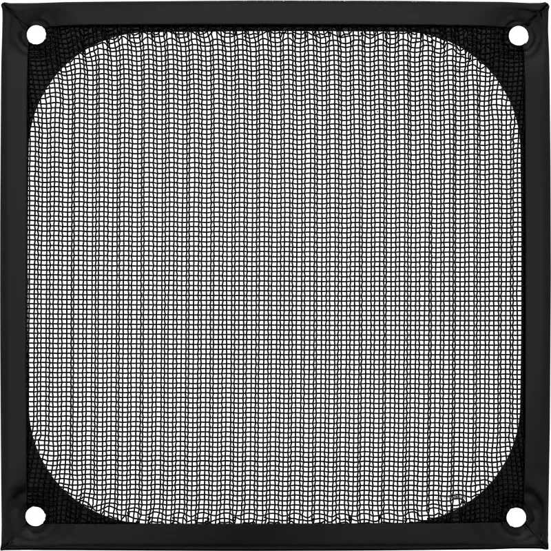 InLine ventiliatoriaus grotelinis filtras, aliuminis, juodas, 120x120 mm