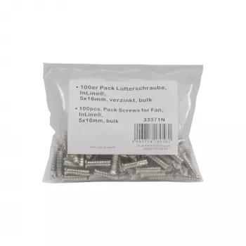InLine ventiliatoriaus varžtai 5x16mm sidabriniai 100 vnt. pakuotė