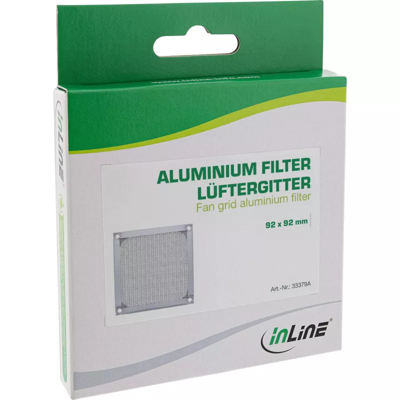 InLine 33379A aliumininis ventiliatoriaus filtras 92x92 mm