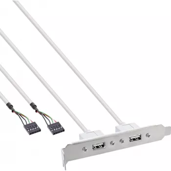 InLine Slot Bracket 2x USB 2.0 Type A moteriška prie 2x 5 kontaktų vidinės jungties 0,3 m