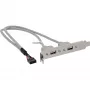InLine USB 2.0 lizdo laikiklis 2x USB Type A moteriška iki 1x 10 kontaktų IDC jungtis 0,35 m