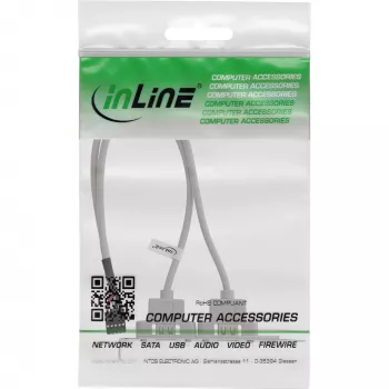 InLine USB 2.0 lizdo laikiklis 2x USB Type A moteriška iki 1x 10 kontaktų IDC jungtis 0,35 m