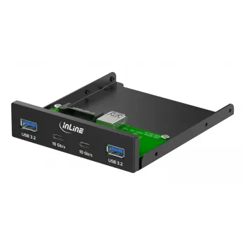 InLine 33456C priekinis skydelis 8,89 cm (3,5 colio) I/O prievadų skydelis juodas