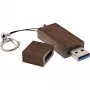 InLine USB 3.0 atmintukas, riešutmedžio mediena, su raktų pakabuku, 8 GB