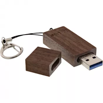 InLine USB 3.0 atmintukas, riešutmedžio, su raktų pakabuku, 128 GB