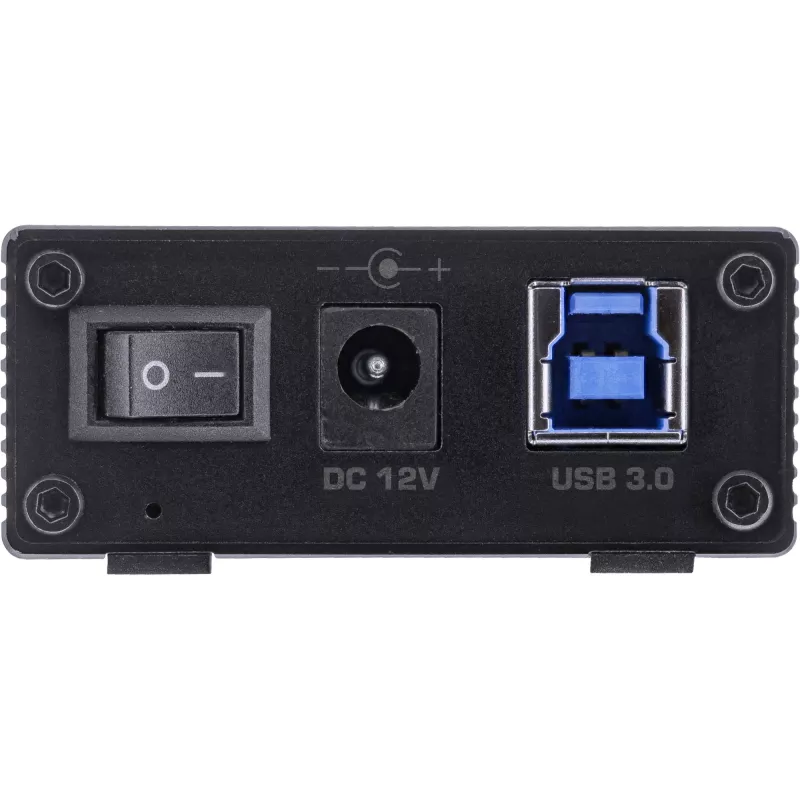 InLine USB 3.2 Gen.1 7 prievadų šakotuvas aliumininiame korpuse su 2,5 A maitinimo šaltiniu, juodas