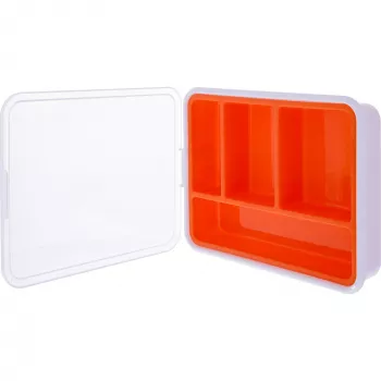 InLine Small Components Box, 4 skyriai, 180x140x40mm, oranžinė