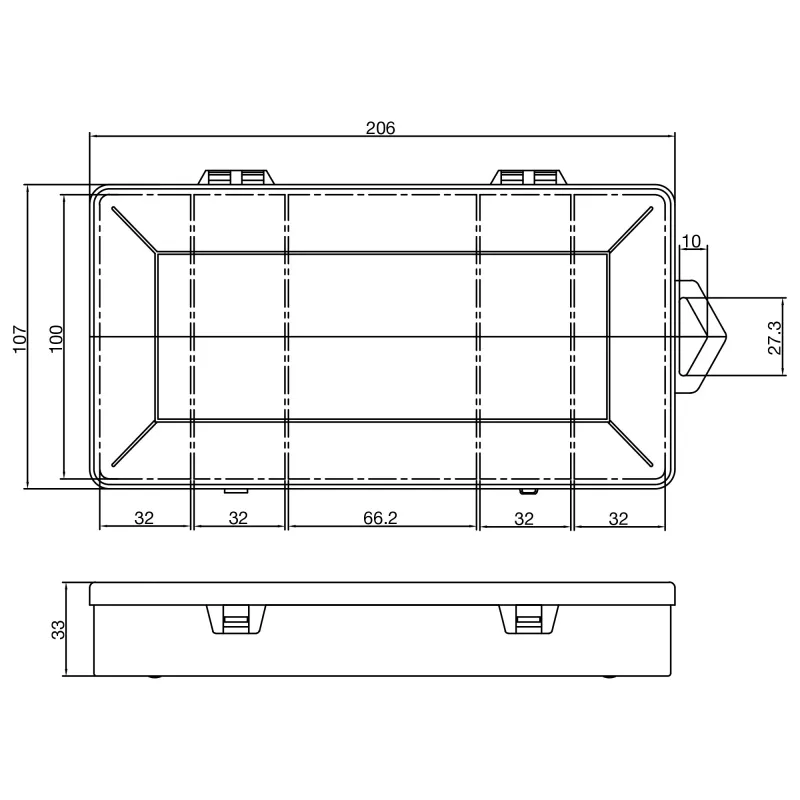 InLine Small Components Box, 5 skyrių, 206x107x33mm, permatoma
