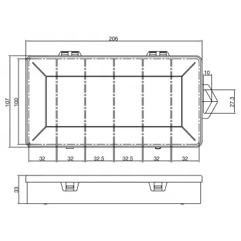 InLine Small Components Box, 6 skyrių, 206x107x33mm, permatoma