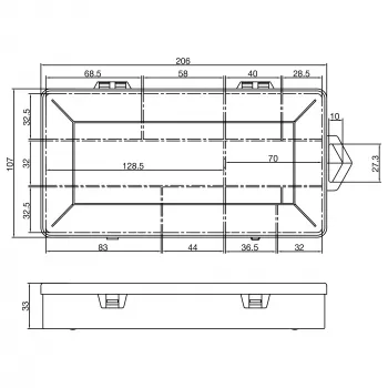 InLine Small Components Box 10 lentynėlių 206x107x33 mm, skaidri