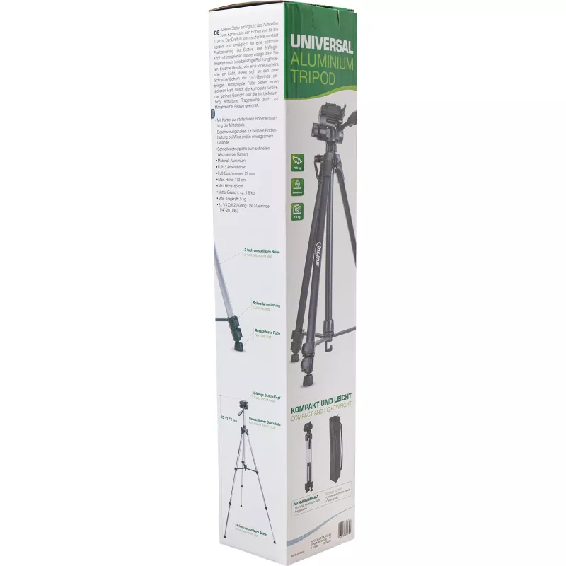 InLine Professional lengvas tripodas juodas 5 kg talpa 173 cm aukštis