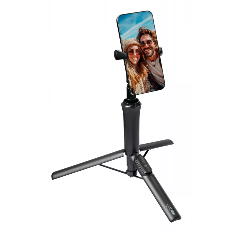 Selfie lazda trikojis InLine 48091 su Bluetooth nuotolinio valdymo pulteliu – ištraukiamas išmaniojo telefono laikiklis